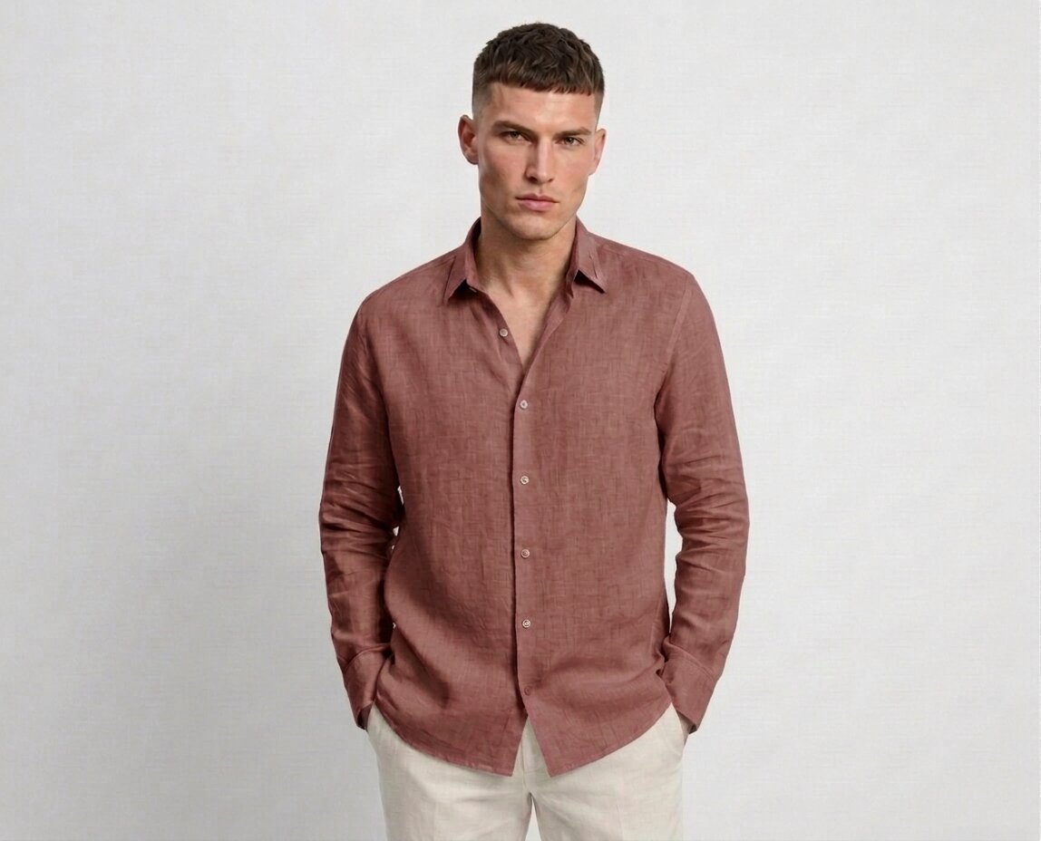 Rust Red Linen Shirt