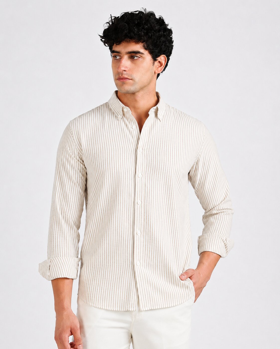 Sand Striped Linen Shirts