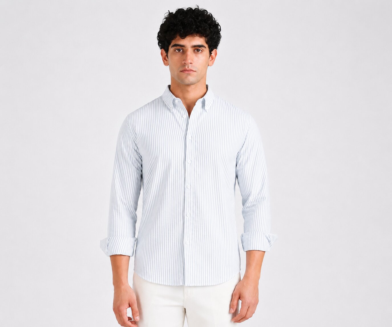 Grey Striped Linen Shirts