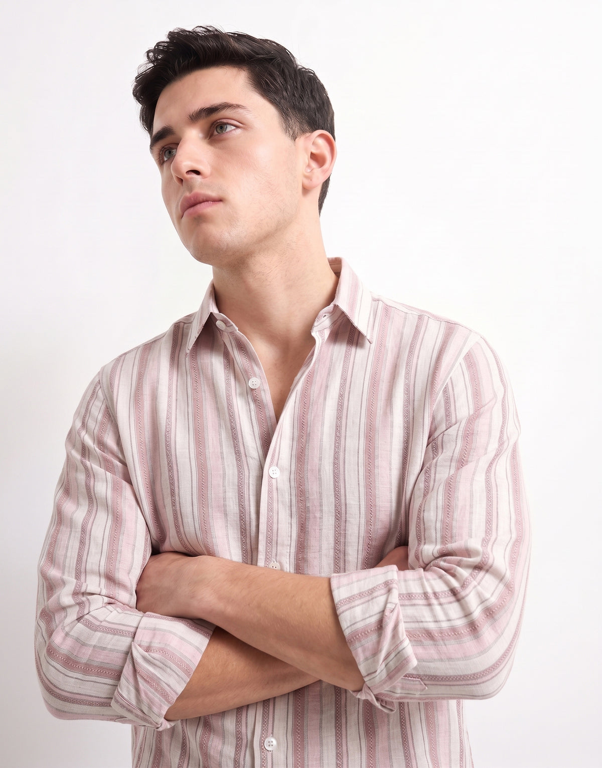 Pink Striped Linen Shirt