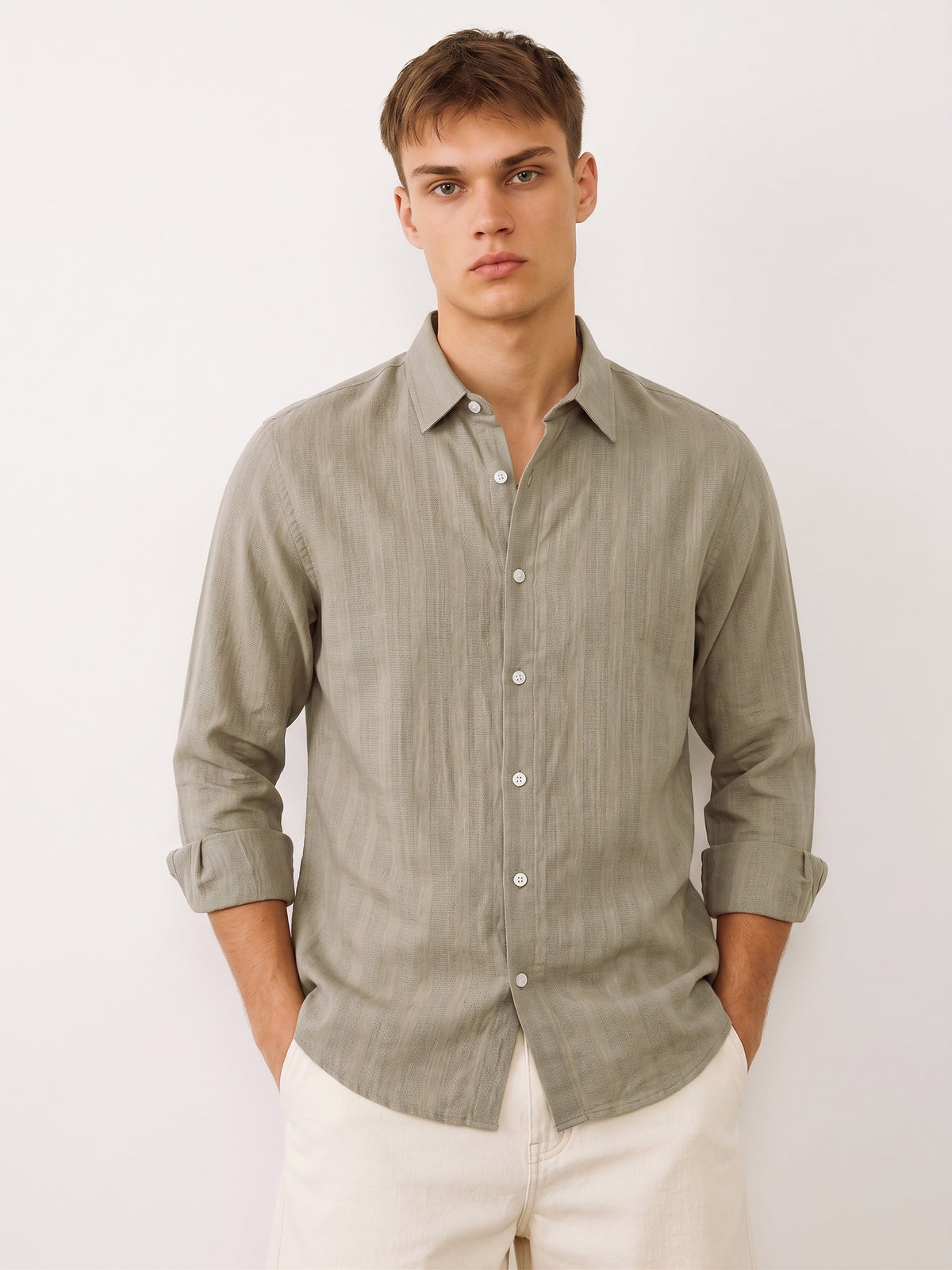 Ash Cotton Striped Shirt