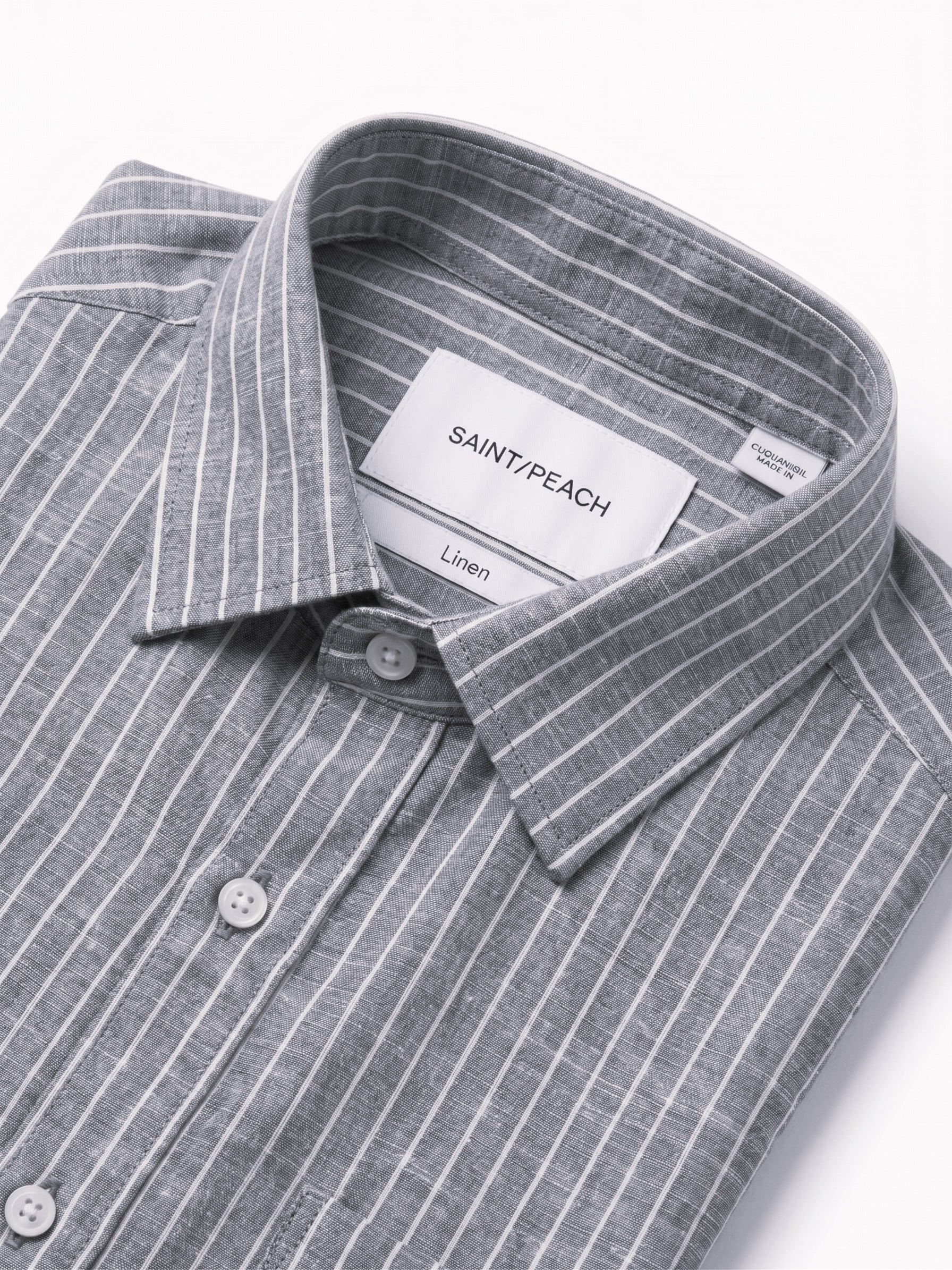 Grey Striped Linen Shirt