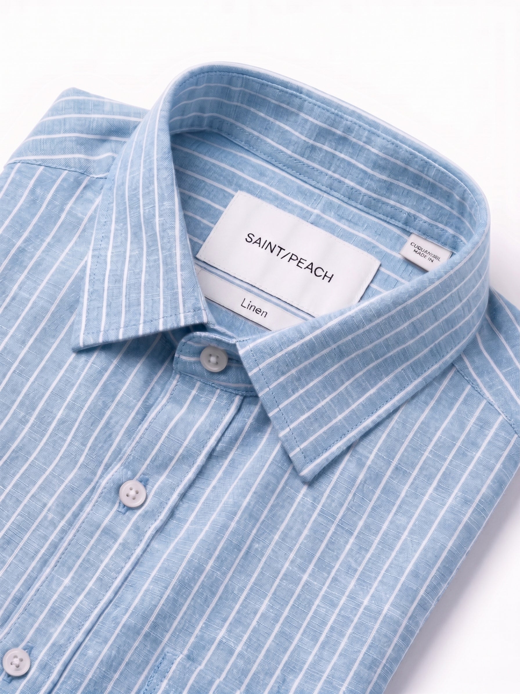 Sky Blue Striped Linen Shirt