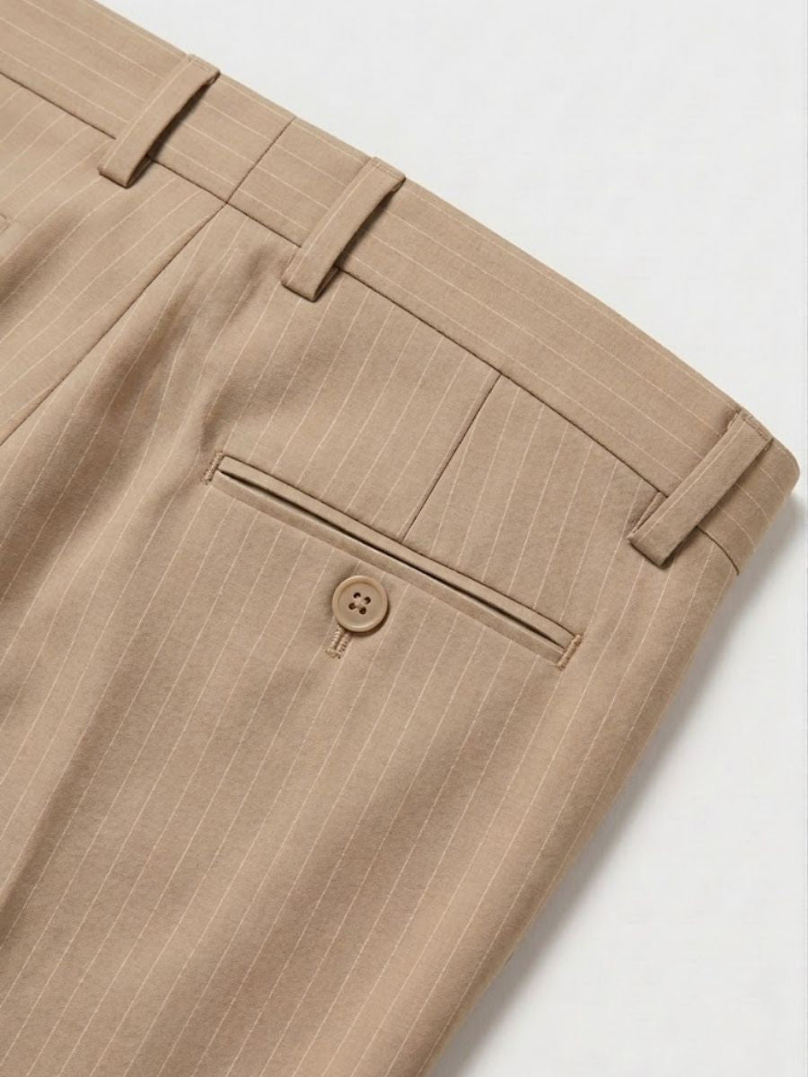 Khaki Striped Bootcut Pant