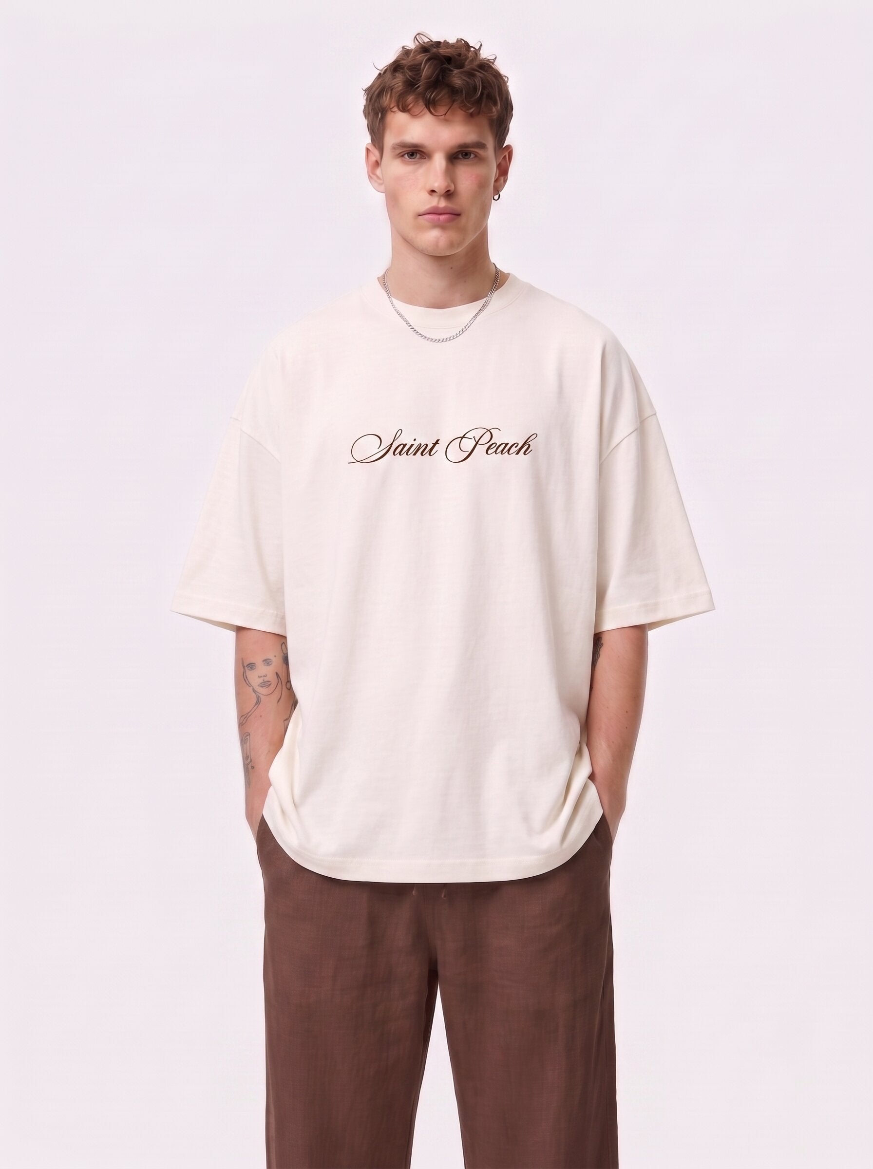 Unisex Cream Oversized T-shirt