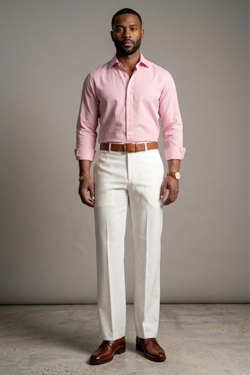 White Japanese Bootcut Pants