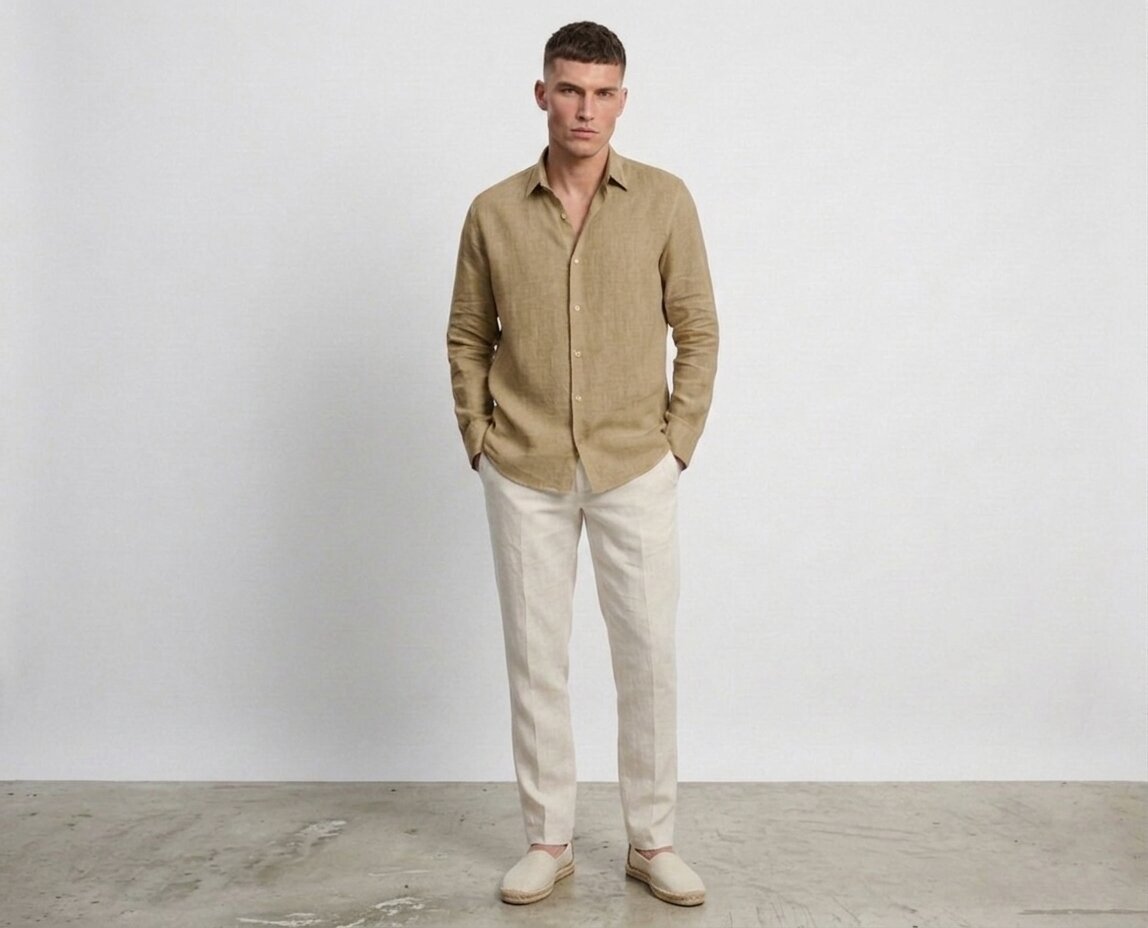 Khaki Linen Shirt