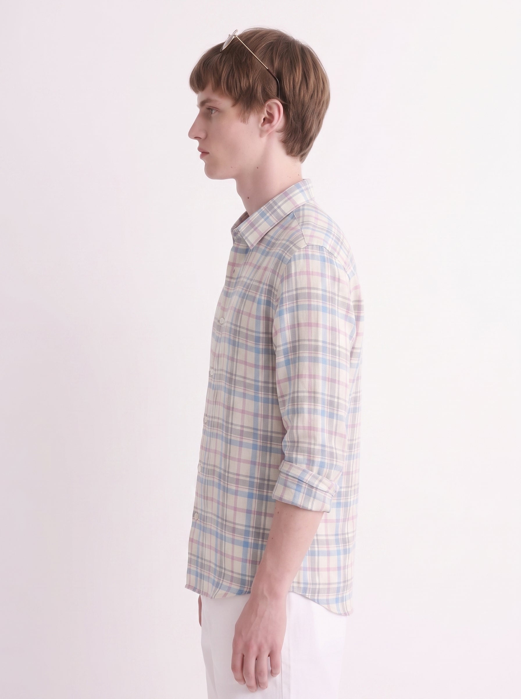 Sapphire Checked Linen Shirt