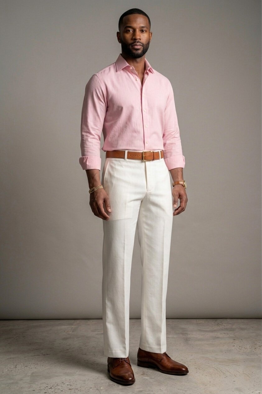 White Japanese Bootcut Pants