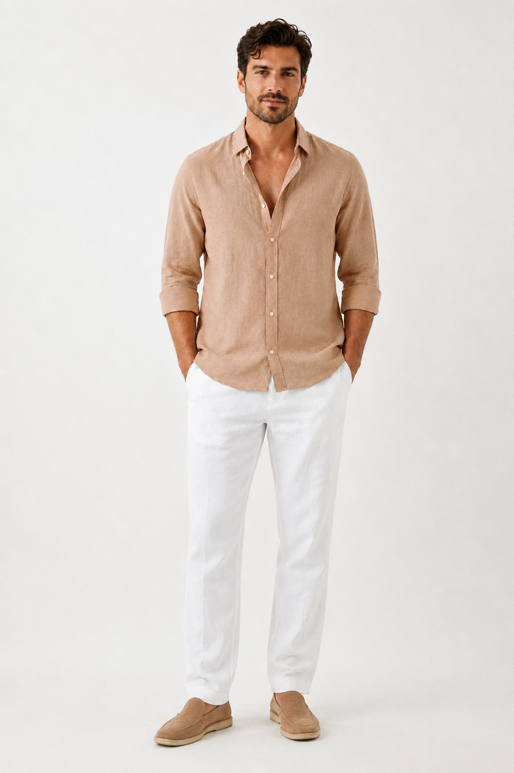 Peach Linen Shirt