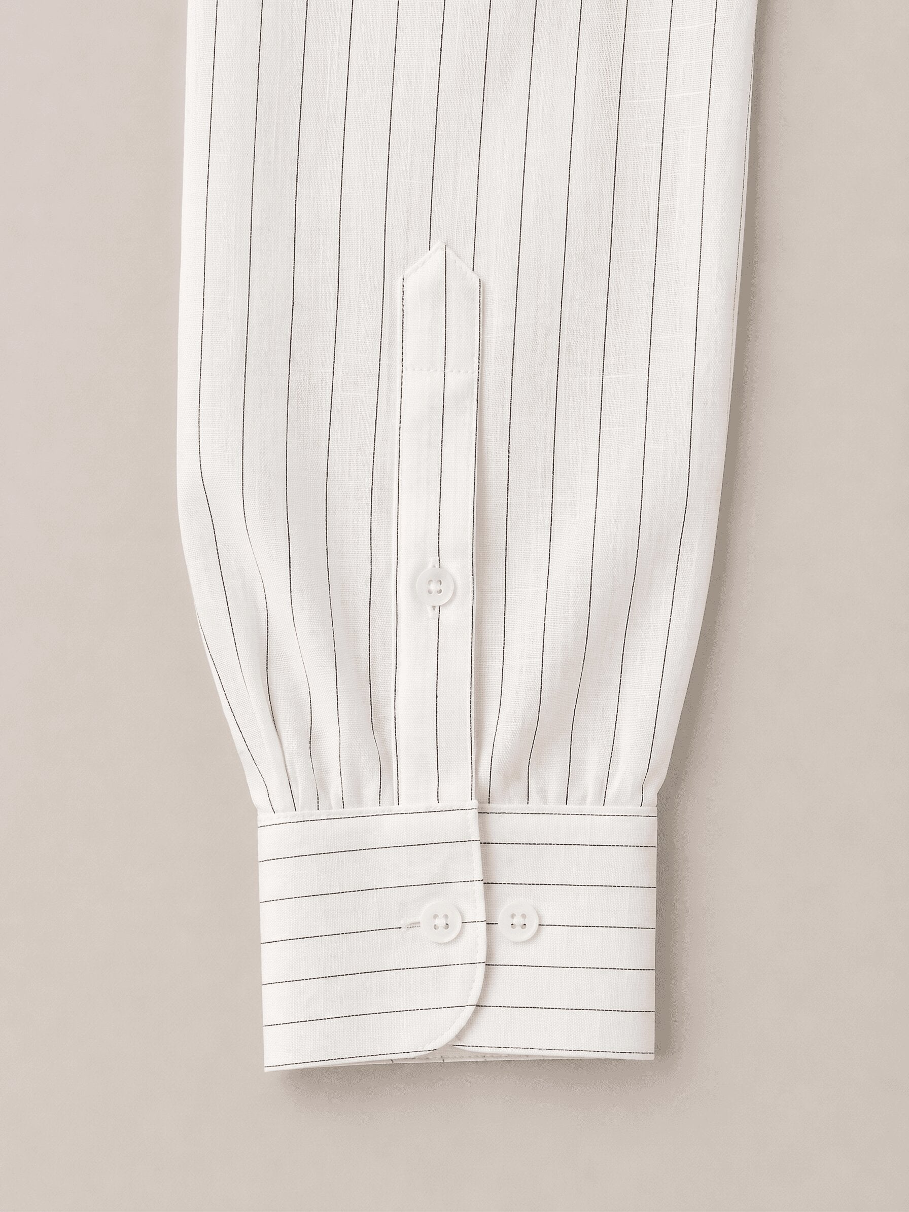 White Pinstriped Linen Shirt