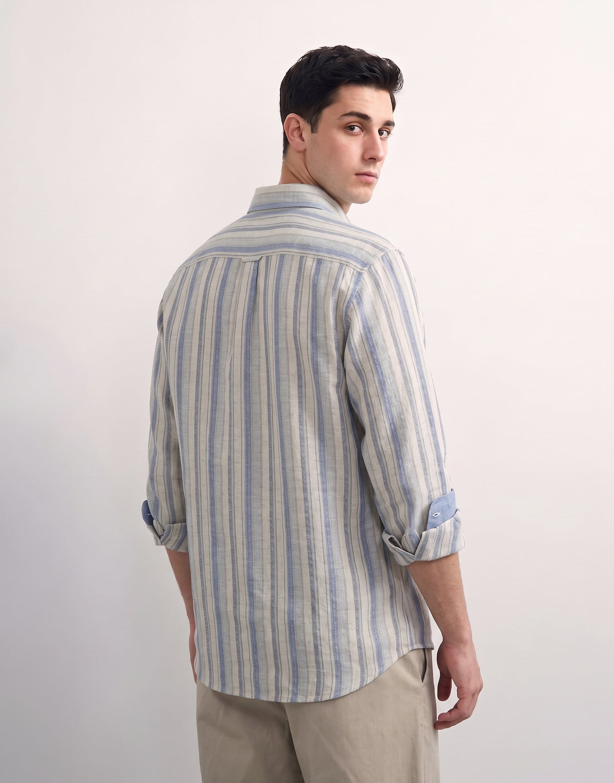 Blue Striped Linen Shirt