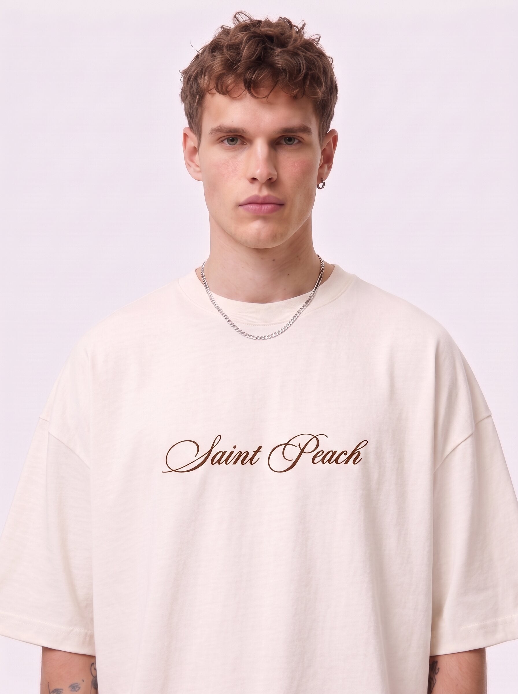 Unisex Cream Oversized T-shirt
