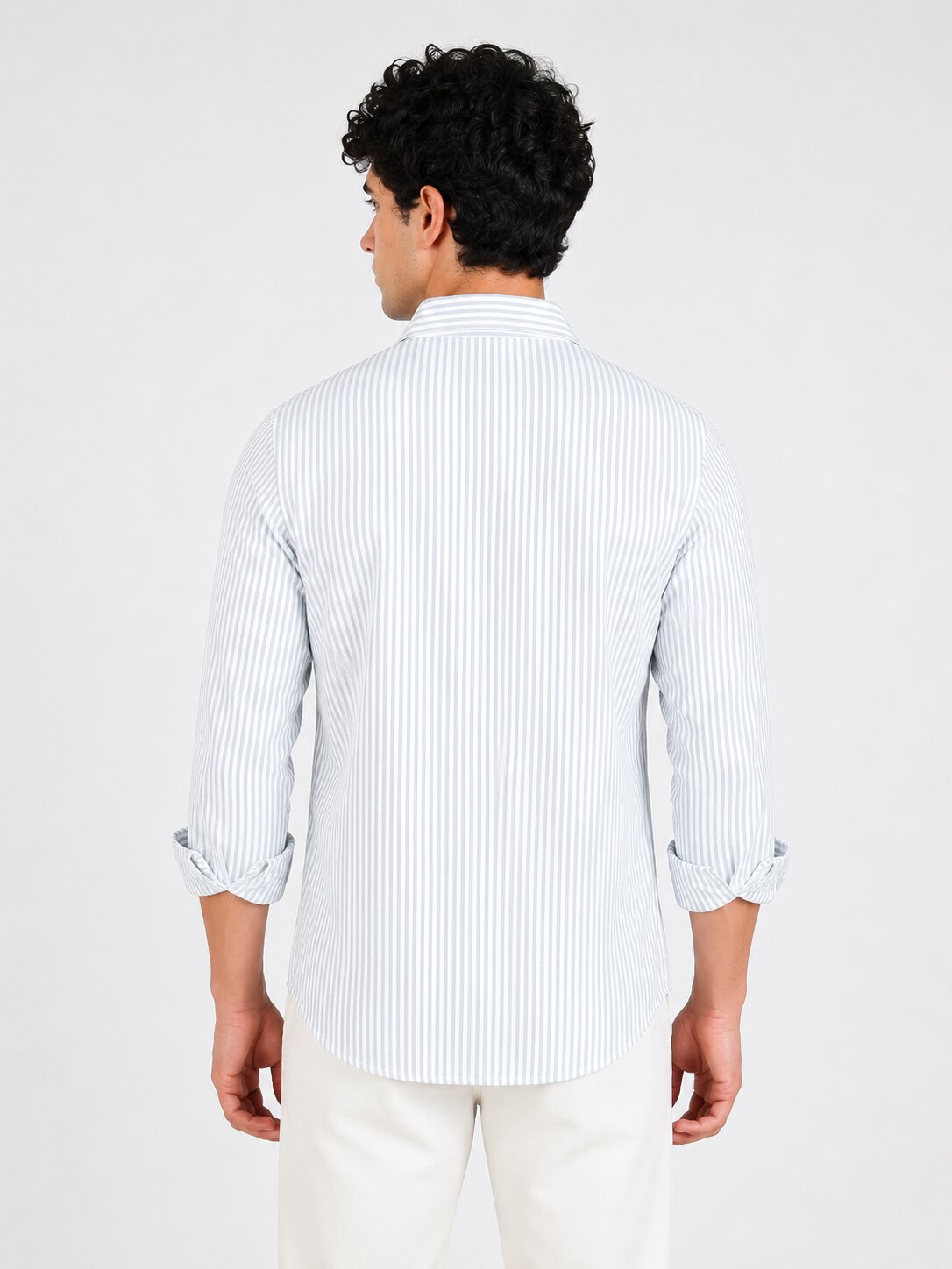 Grey Striped Linen Shirts