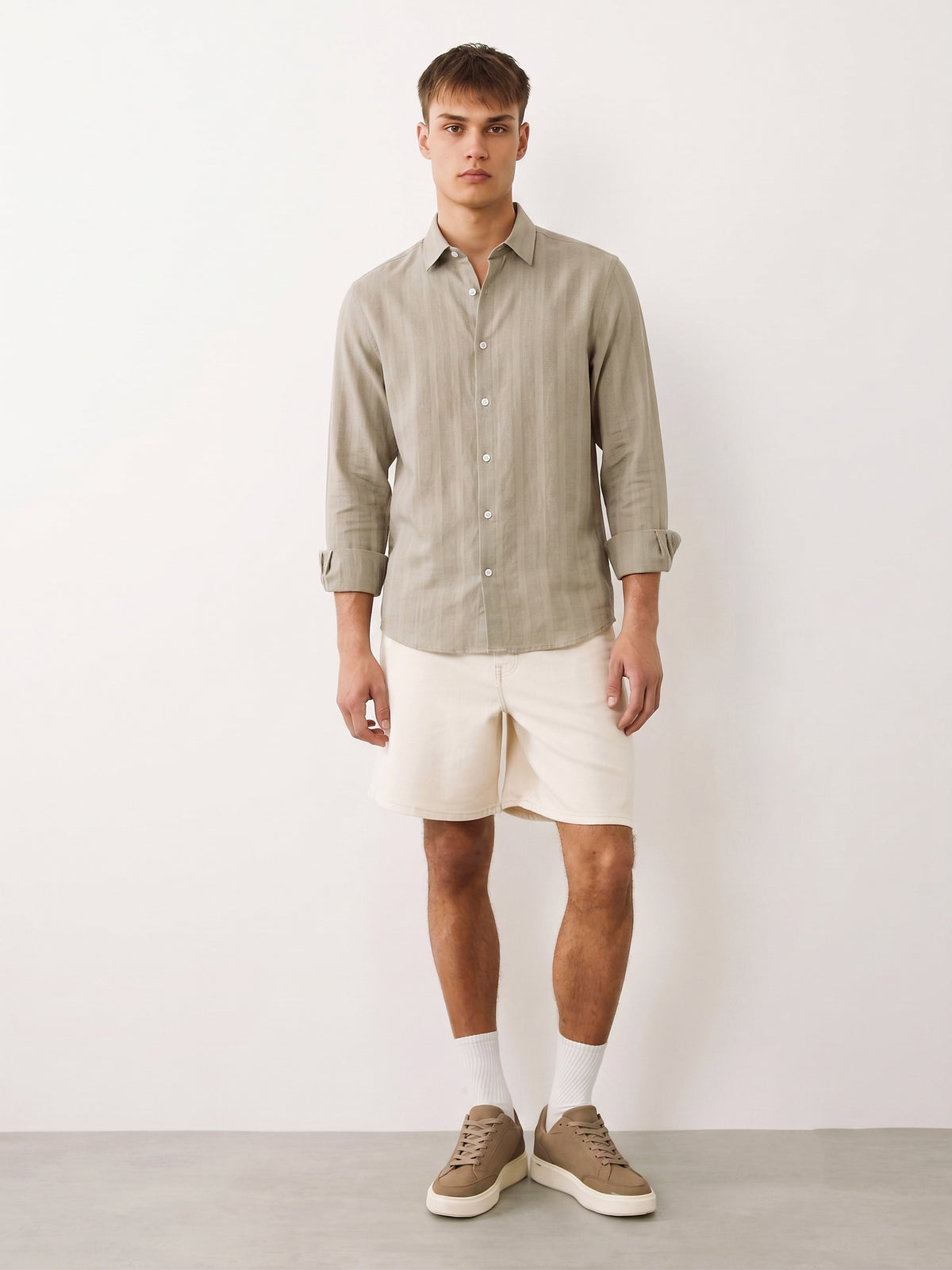 Ash Cotton Striped Shirt