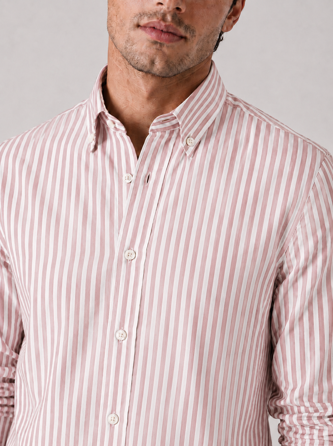 Dusty Rose Striped Linen Shirts