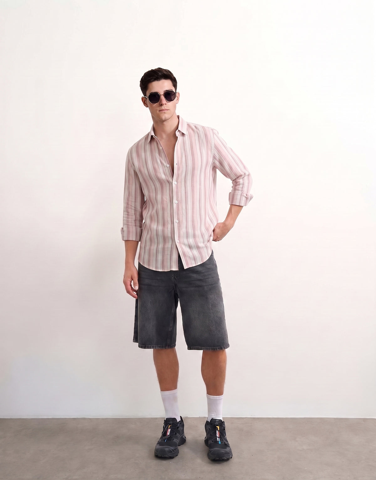 Pink Striped Linen Shirt