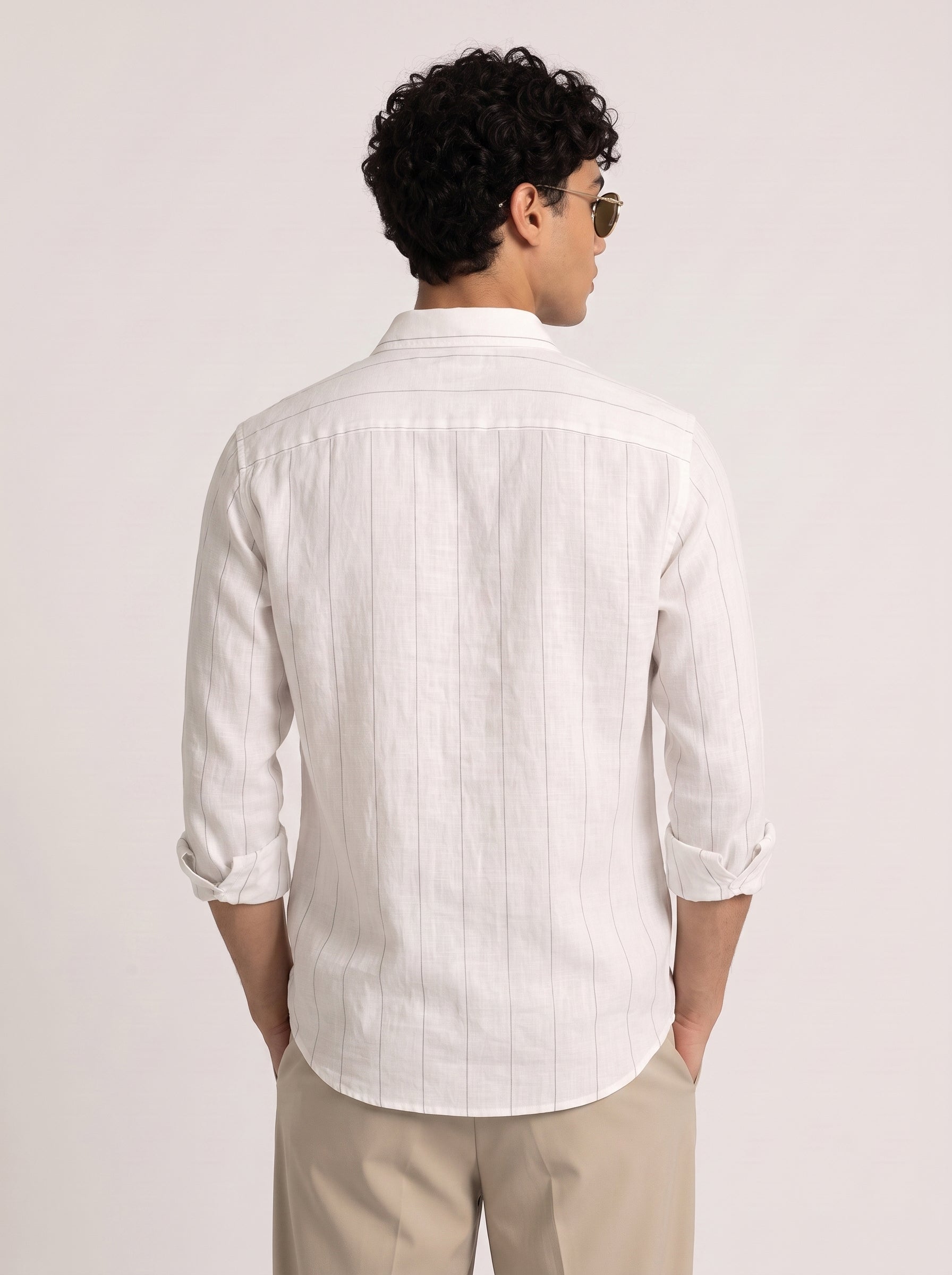 Soft White Striped Linen Shirt