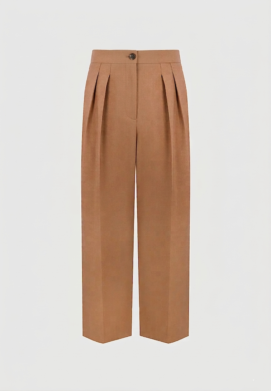 Tan Korean Pants – Premium Tapered Fit Stretch Trousers