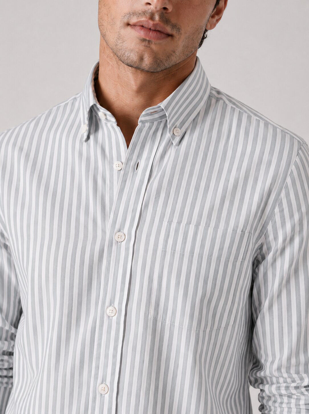 Sky Blue Striped Linen Shirts