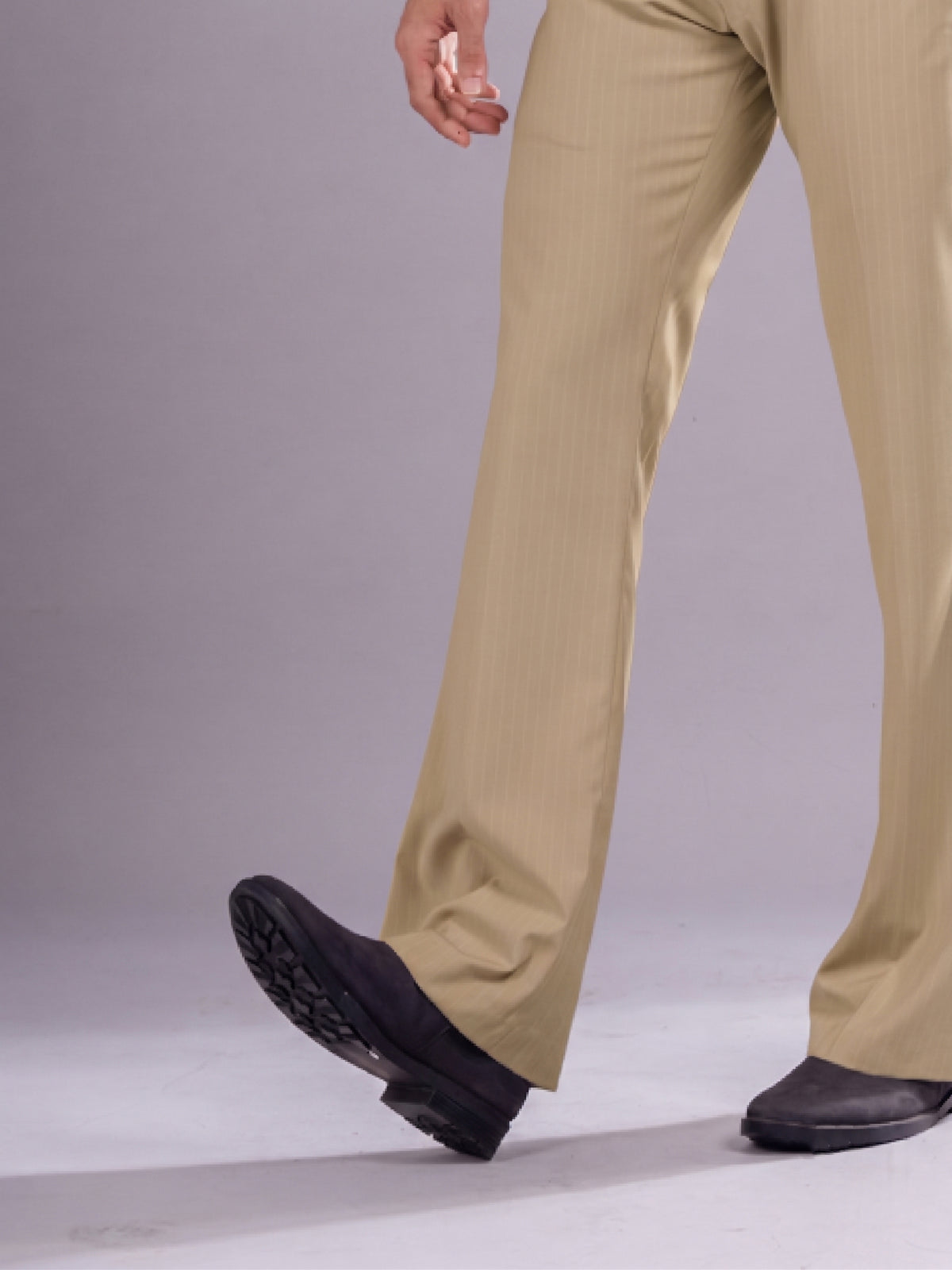 Khaki Striped Bootcut Pant