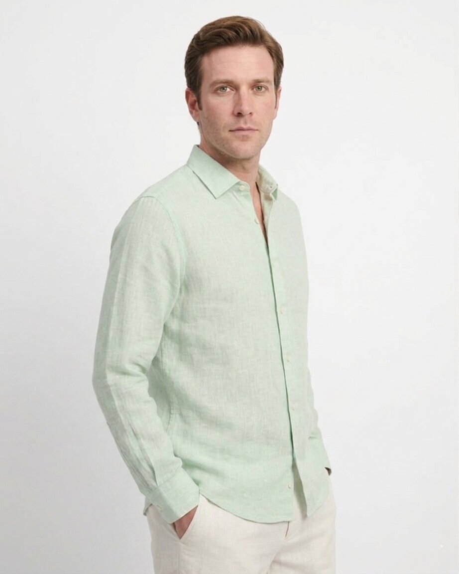 Pistachio Linen Shirt