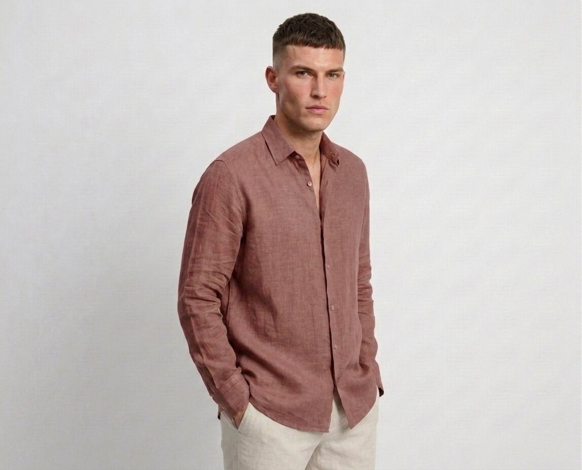 Rust Red Linen Shirt