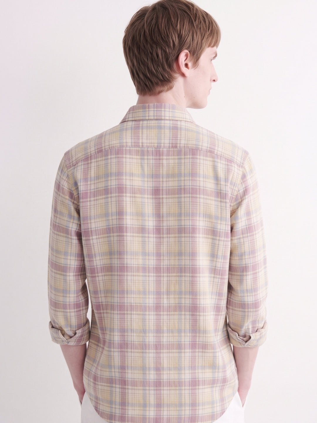 Pink Checked Linen Shirt