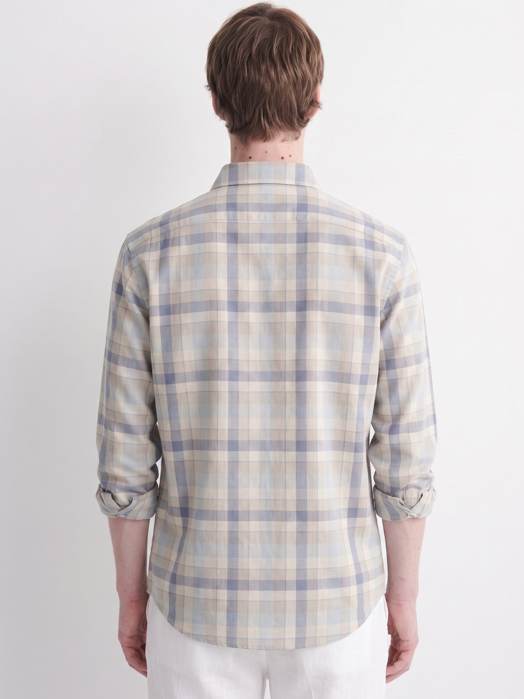 Navy Blue Striped Linen Shirt