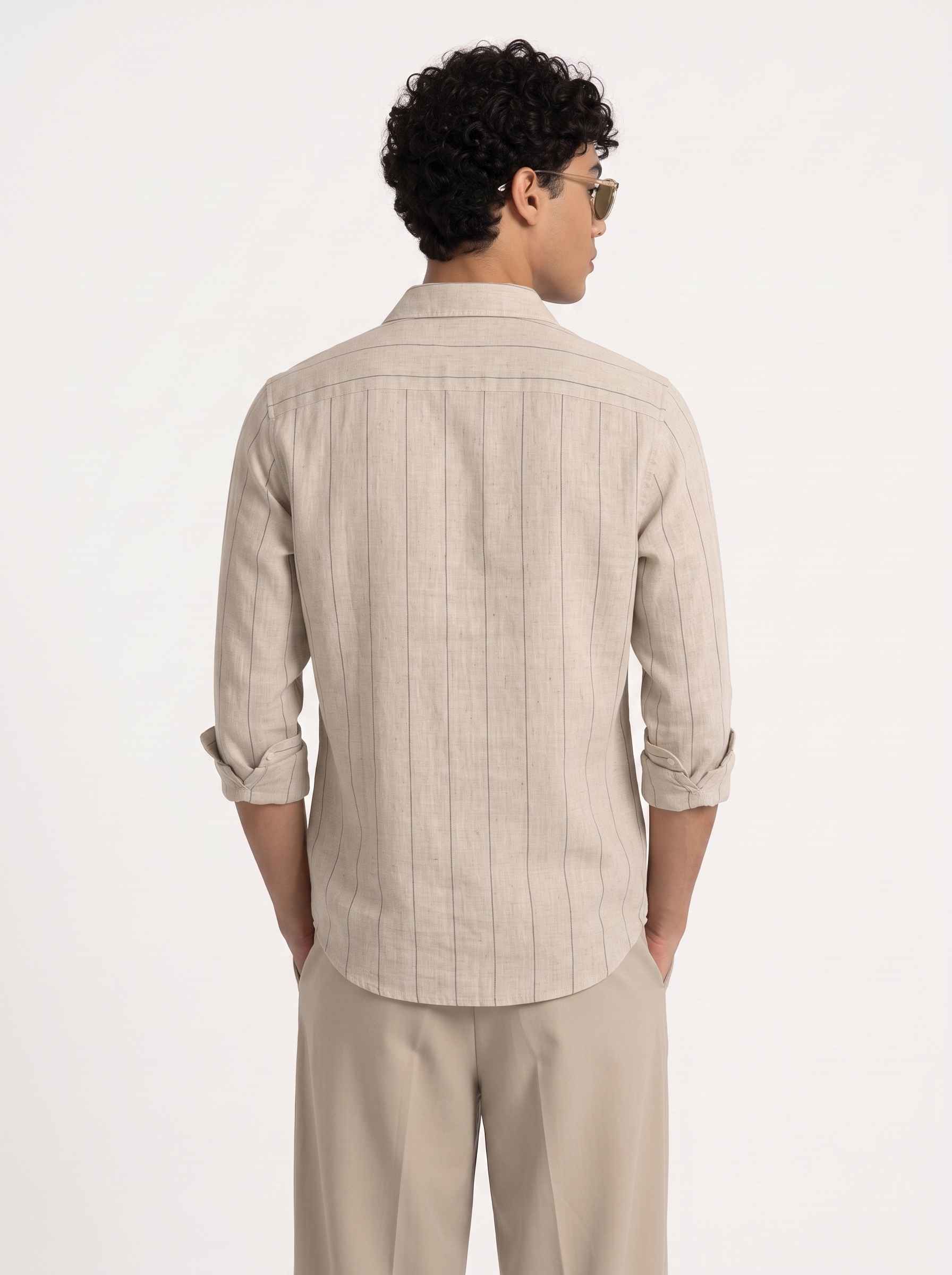 Griege Striped Linen Shirt