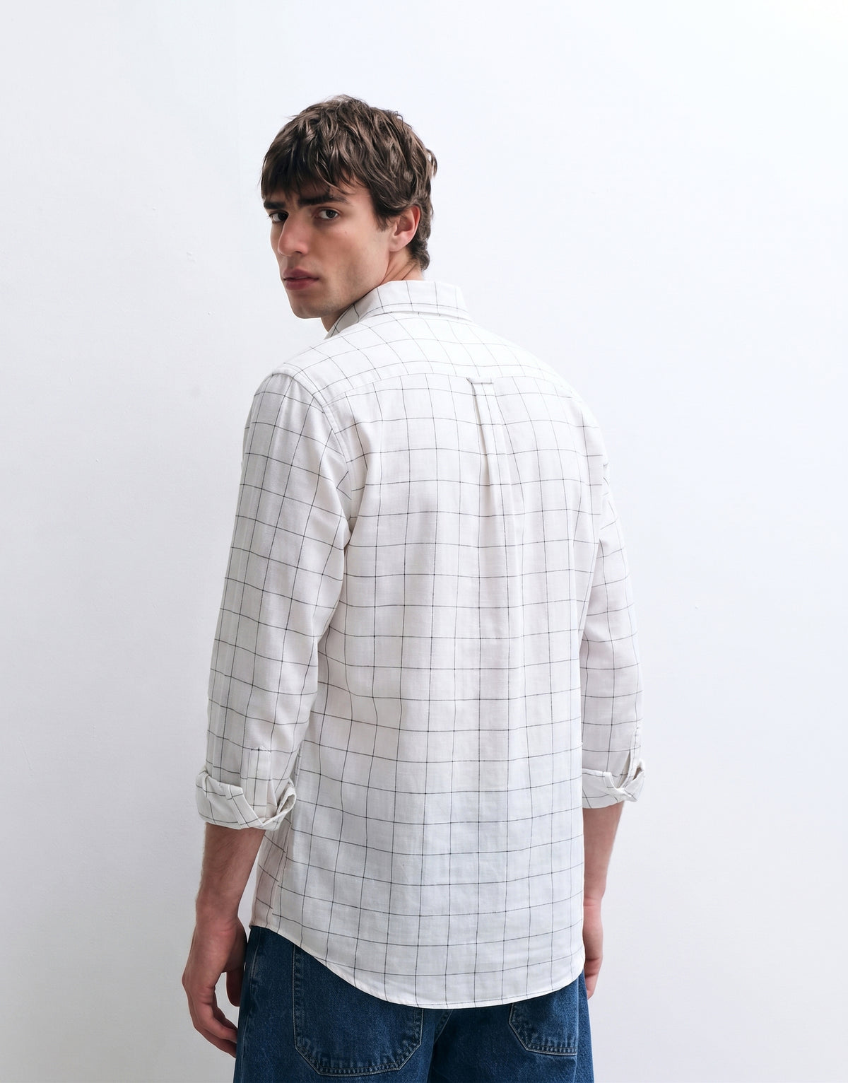 White Checked Cotton Shirt