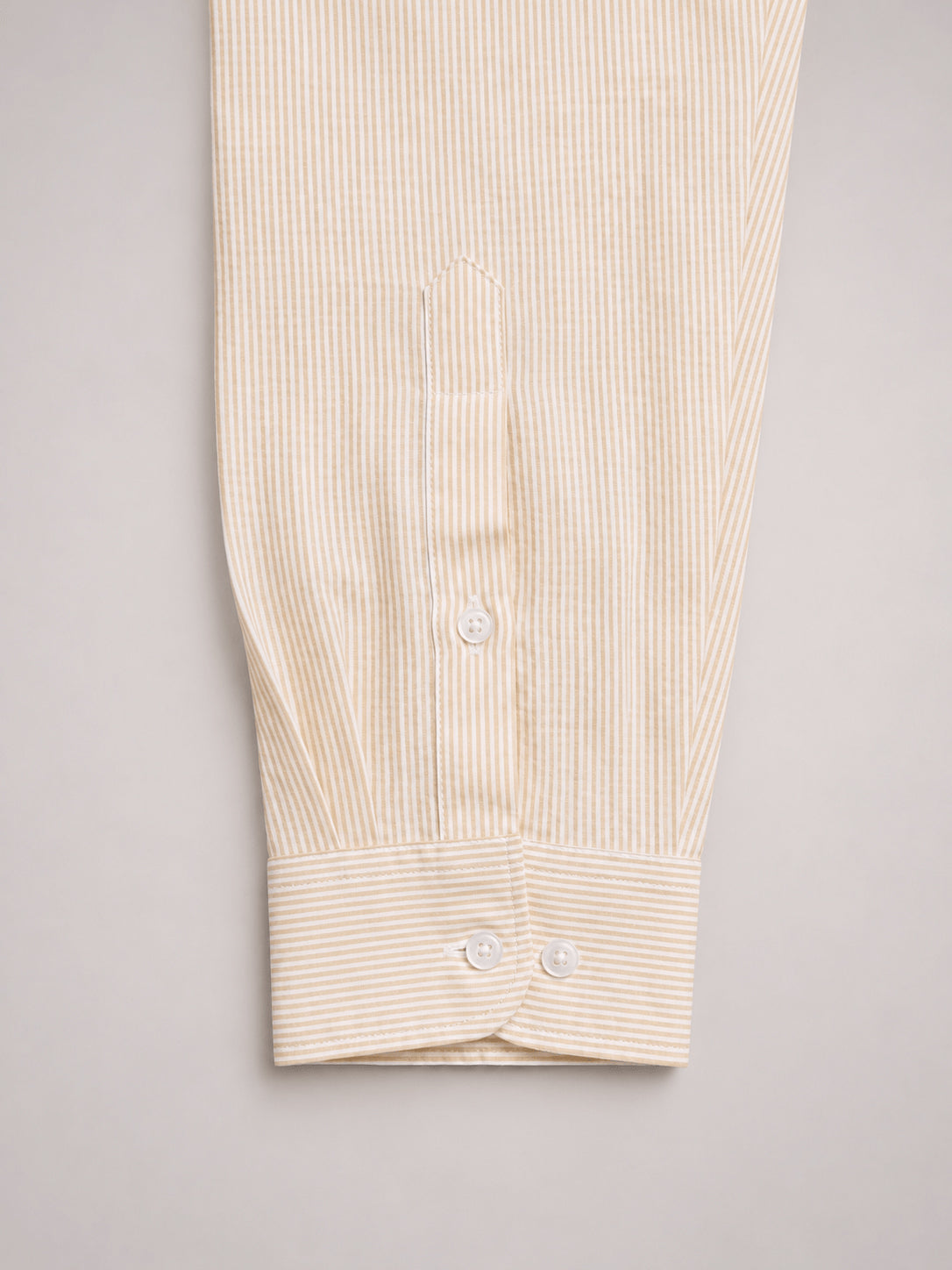Pale Yellow Striped Linen Shirt