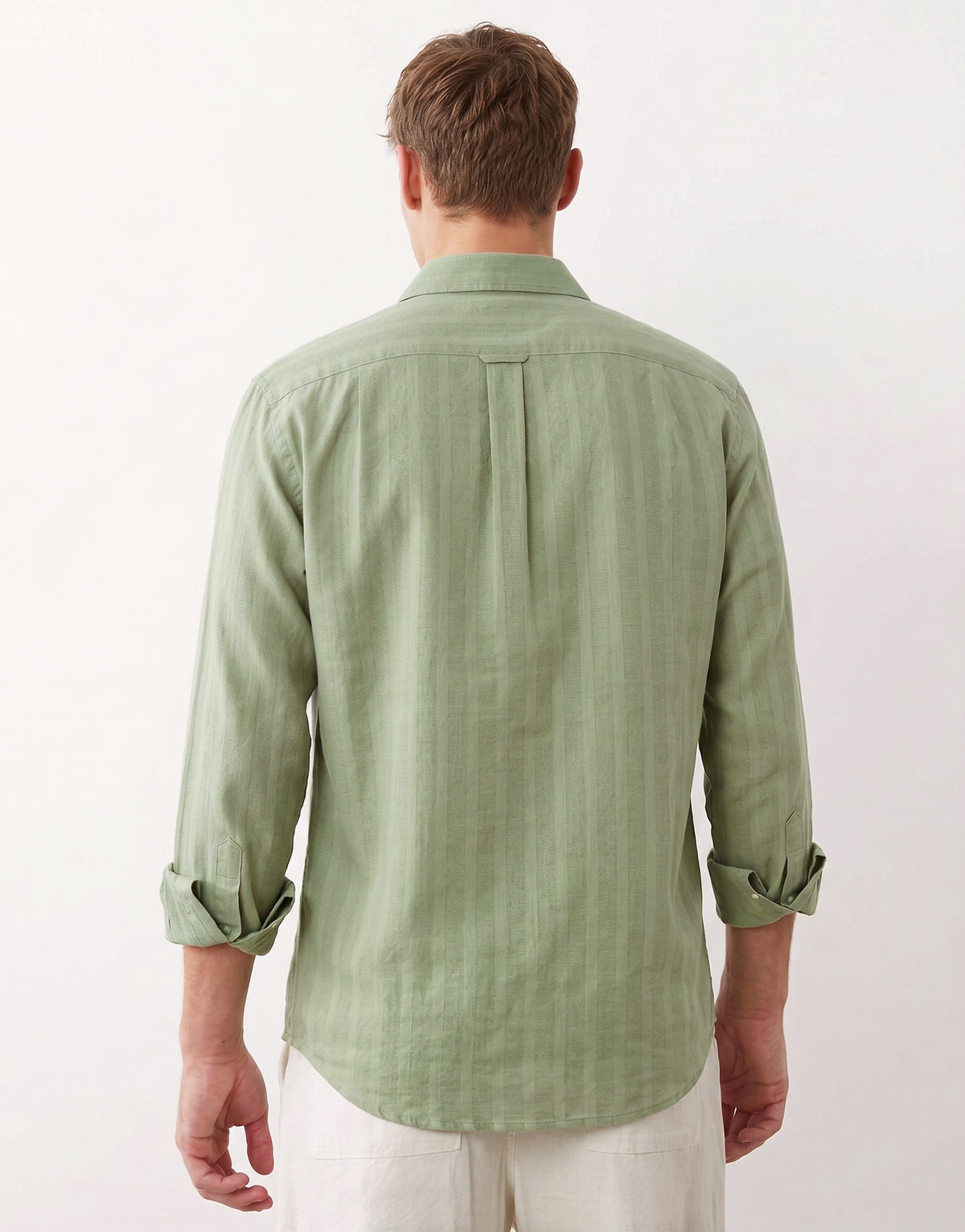 Sage Cotton Striped Shirt