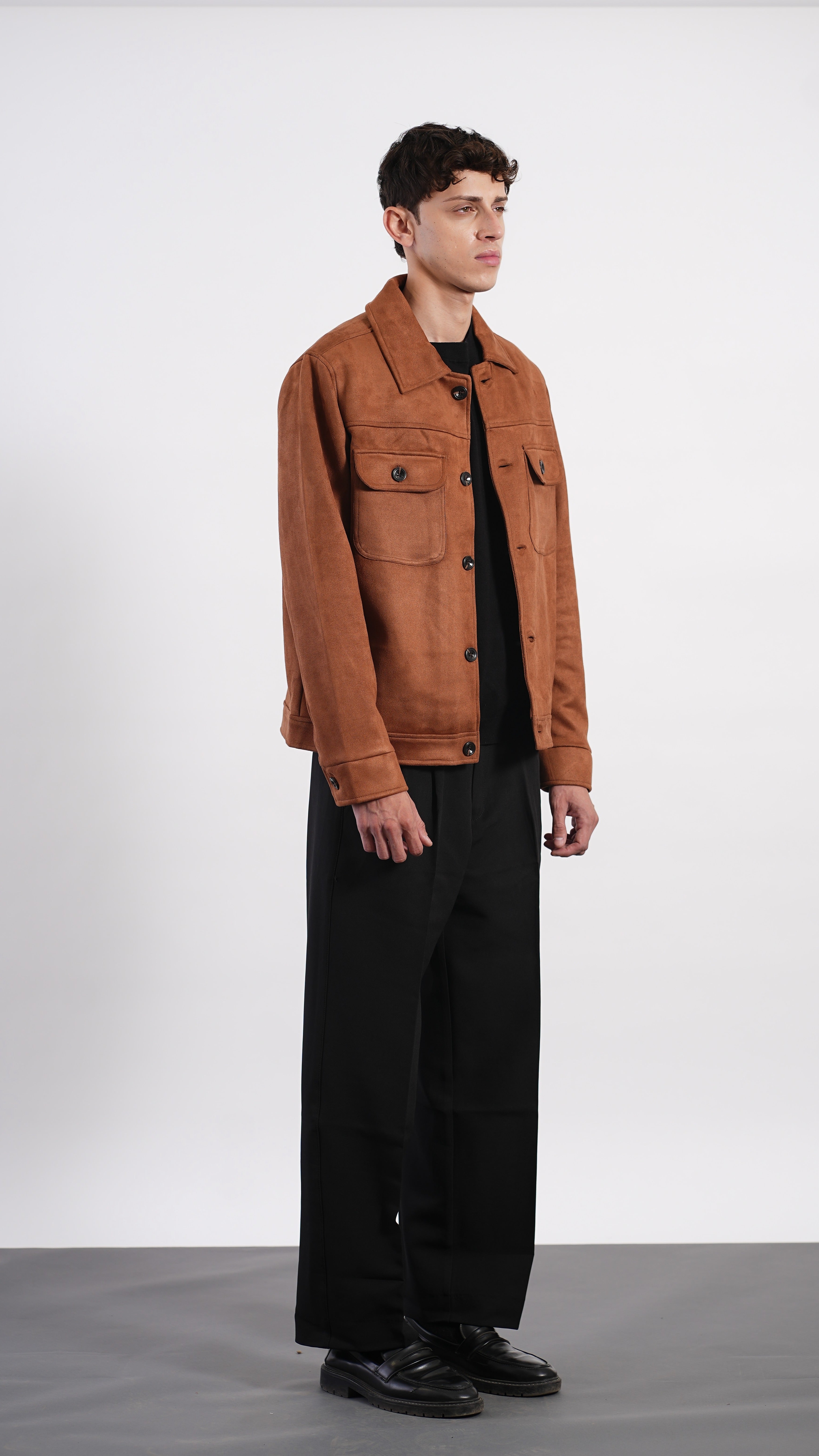 TAN FAUX SUED JACKET