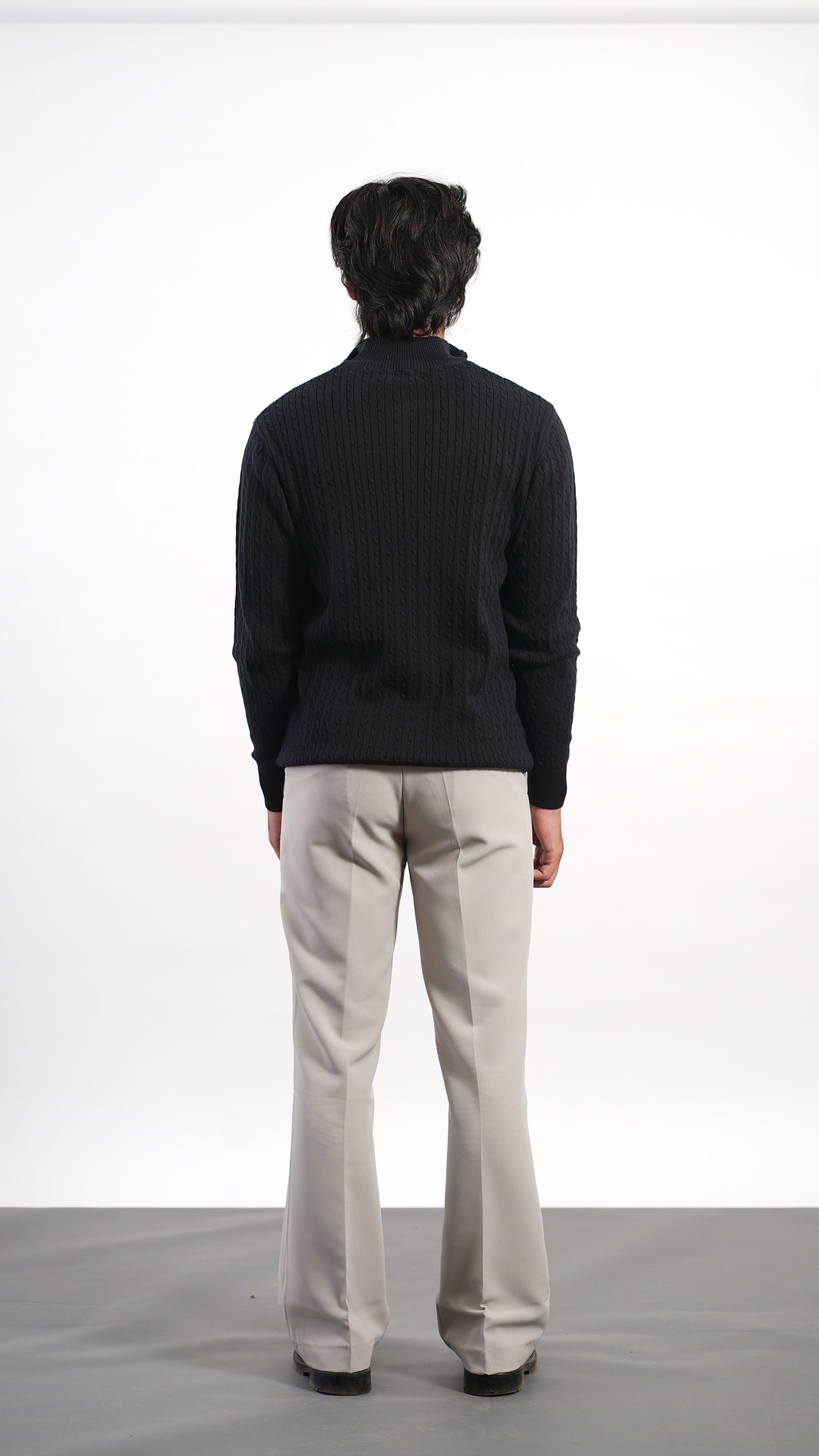 Light Grey Bootcut Pants – Premium Stretch Mid-Rise Trousers