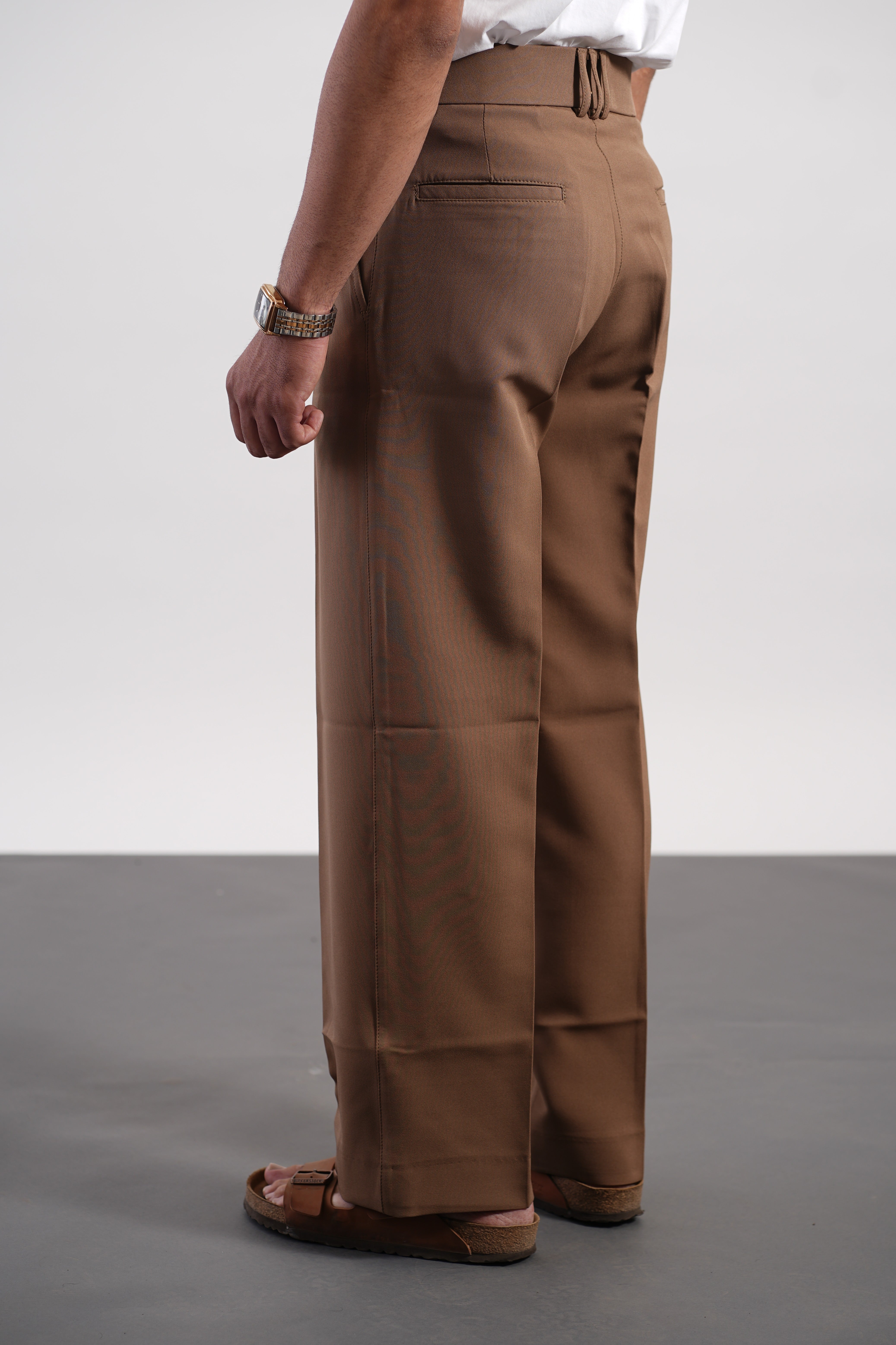 Tan Korean Pants – Premium Tapered Fit Stretch Trousers