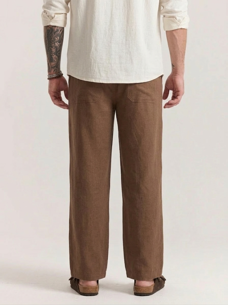 Ivory Cotton Linen Pants