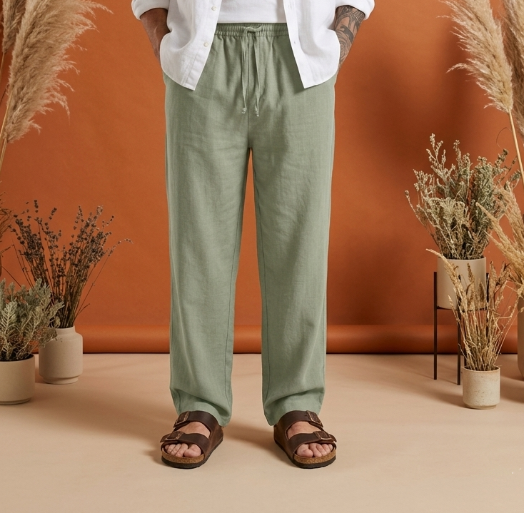 Matcha Cotton Linen Pants