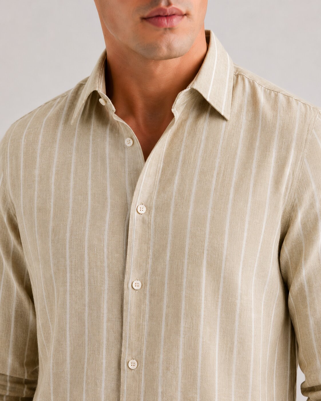 Desert Sand Striped Linen Shirt