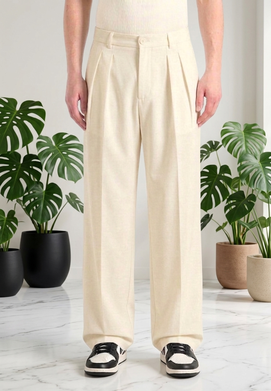 Cream Korean Pant