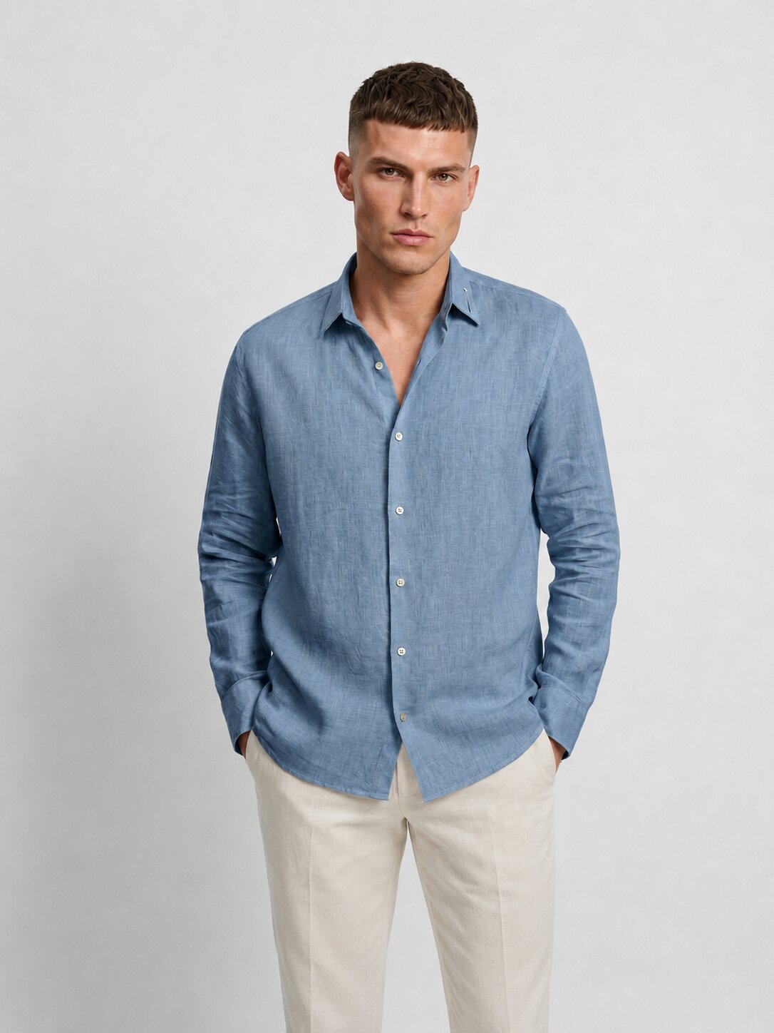 Teal Linen Shirt