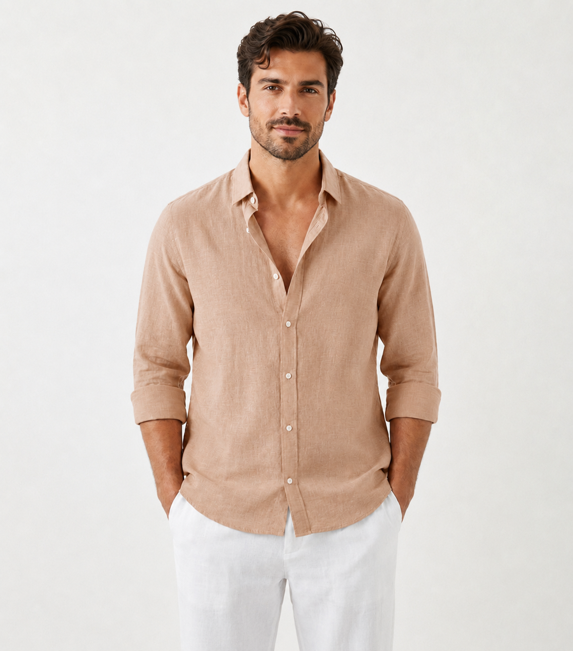 Peach Linen Shirt