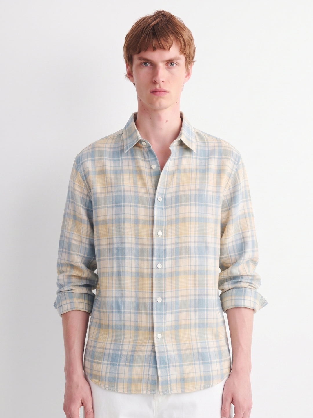 Blue Checked Linen Shirt