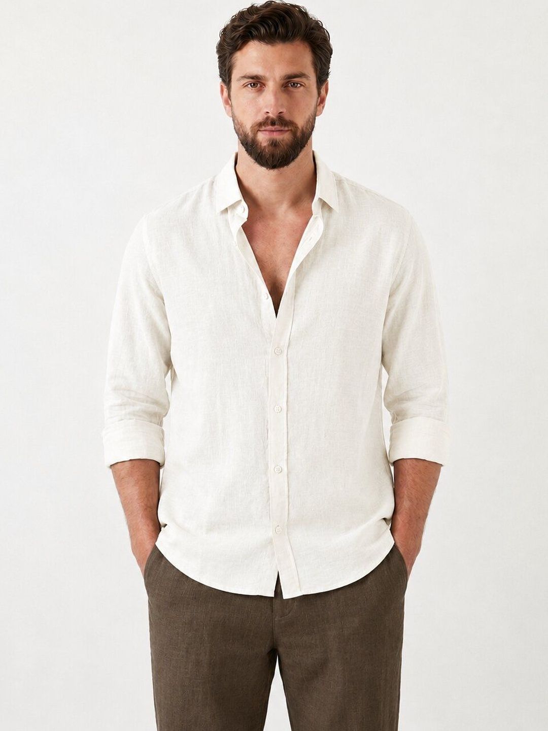 Cream Linen Shirt
