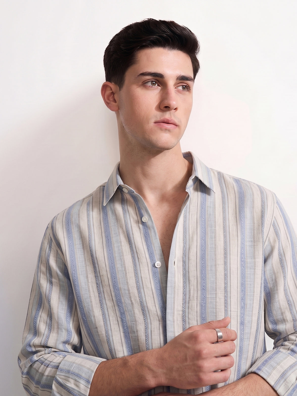 Blue Striped Linen Shirt