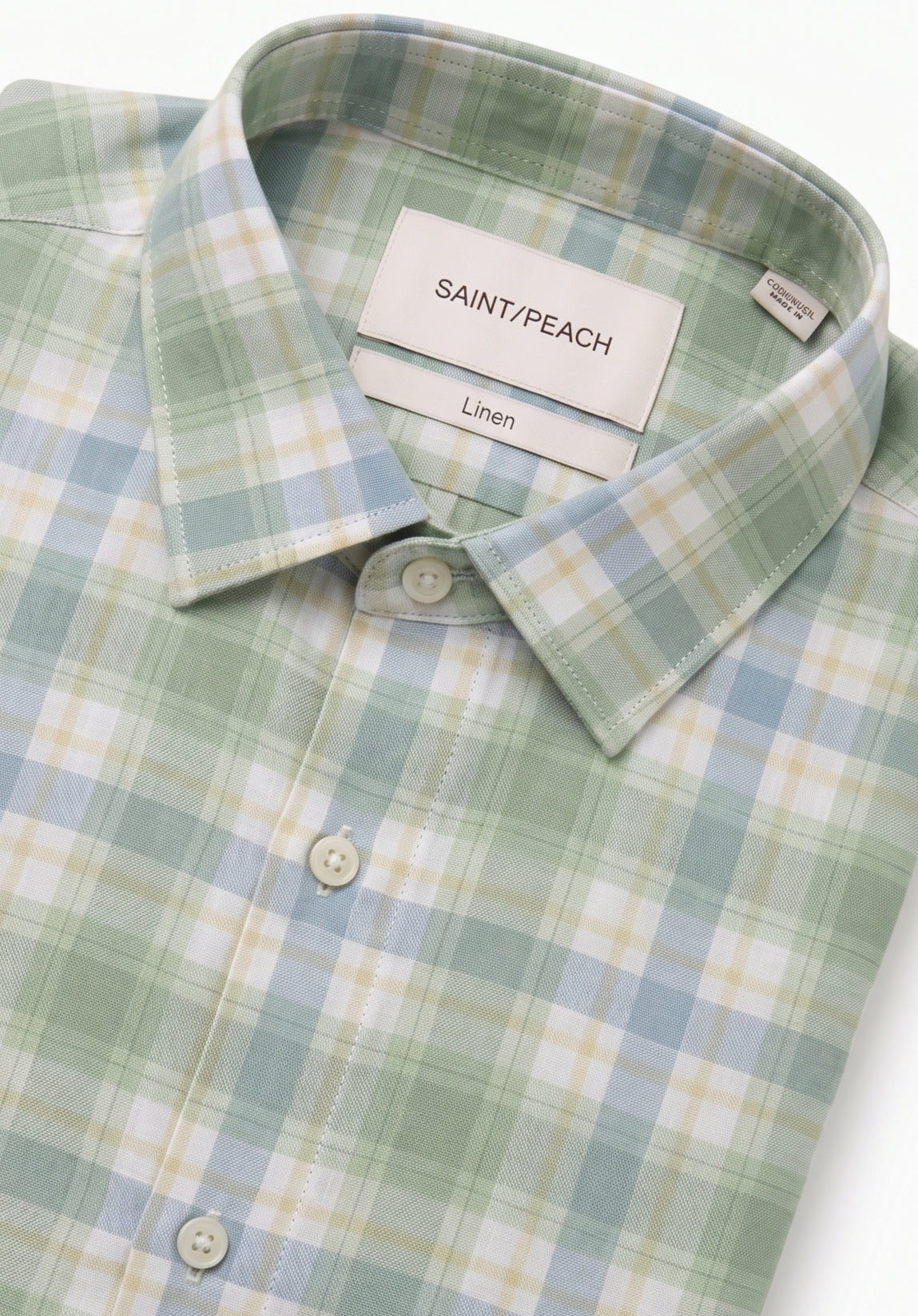 Green Checked Linen Shirt