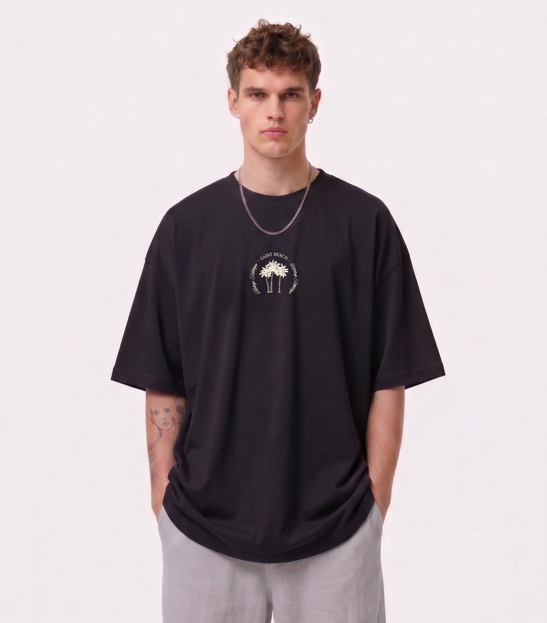 Unisex Black Oversized T-shirt