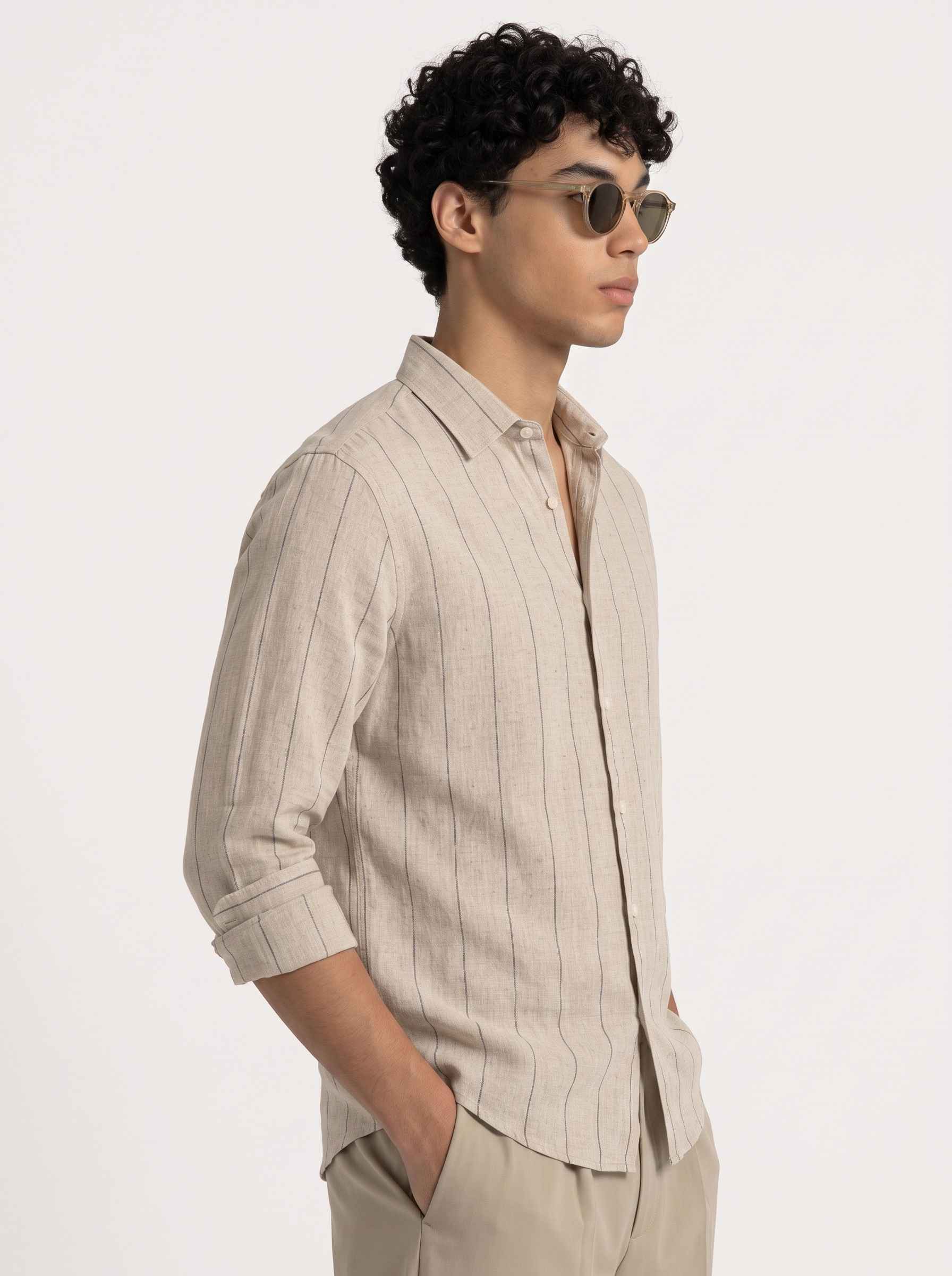 Griege Striped Linen Shirt