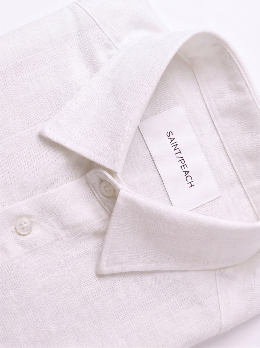 White Cotton Striped Shirt