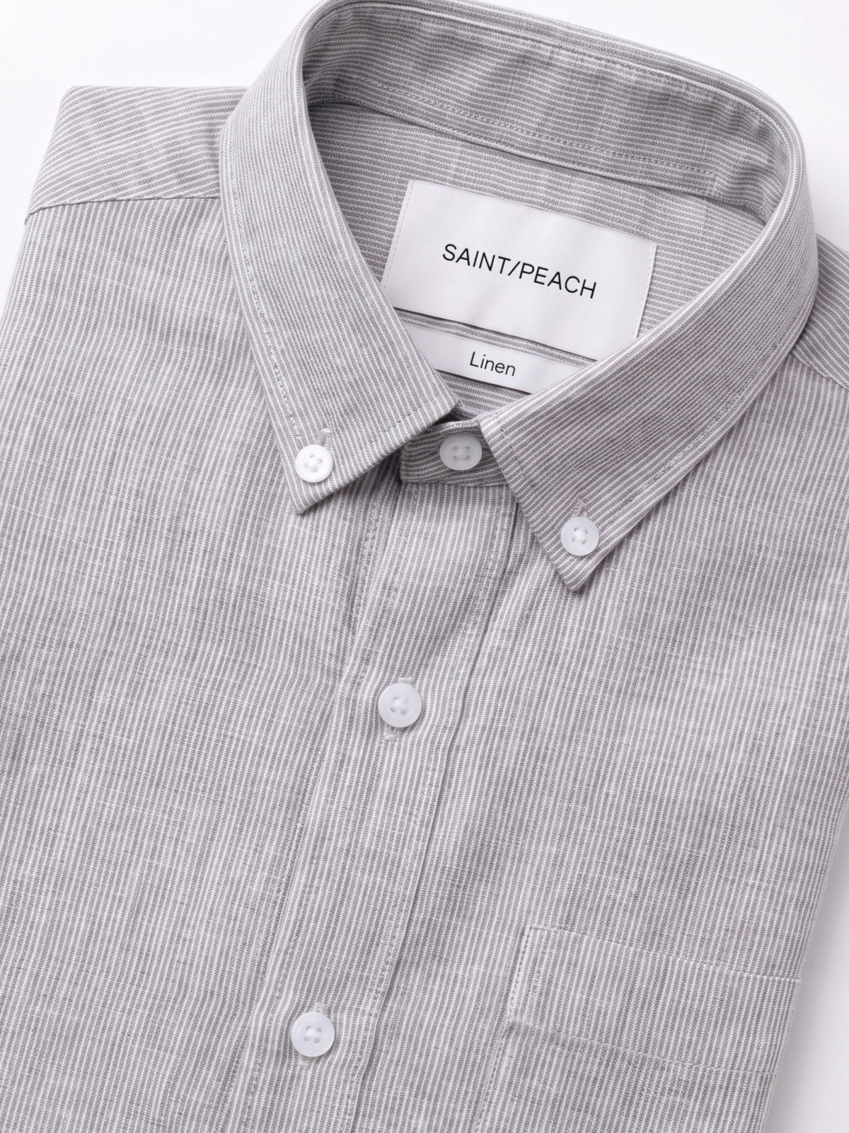 Light Grey Striped Linen Shirt